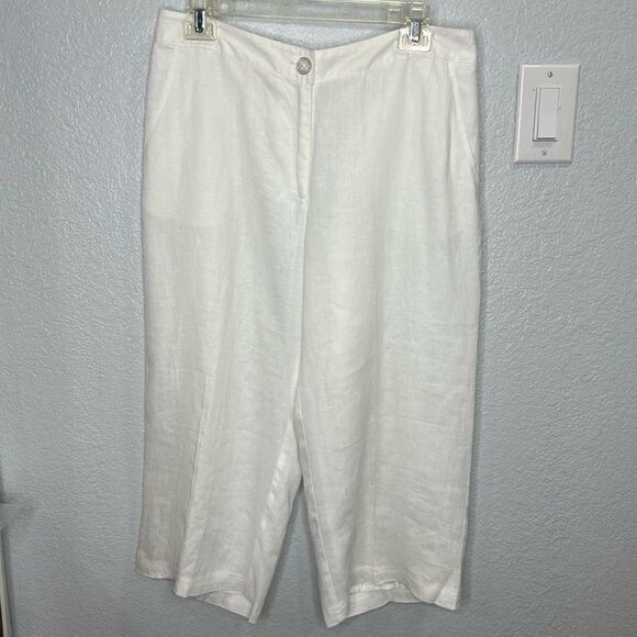 E-Col-O-Gie Linen Women Dress Ankle Pants Sz 8 - Picture 2 of 9
